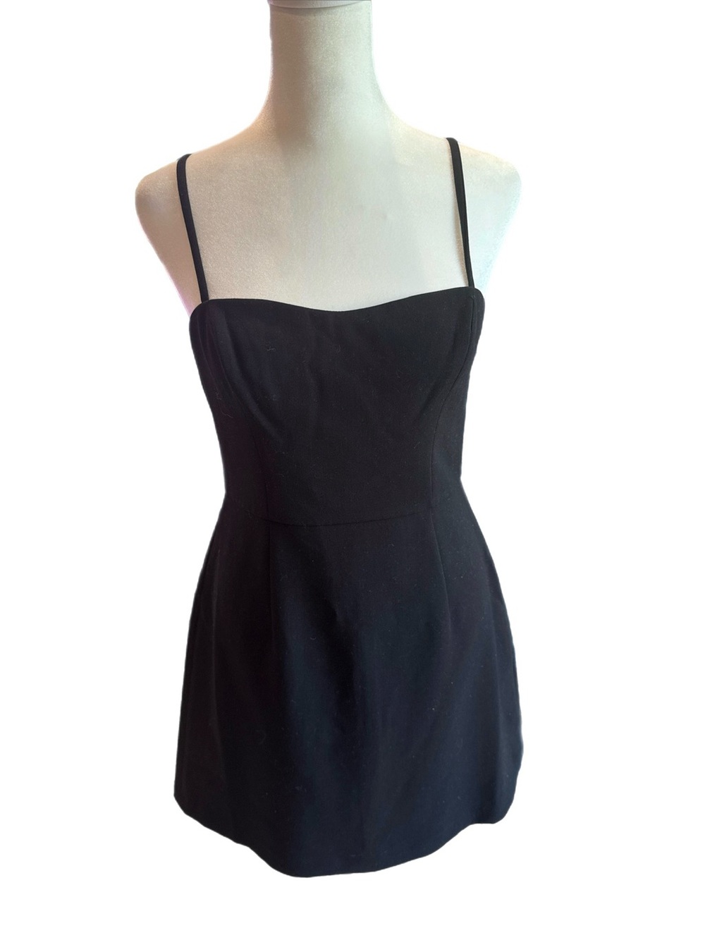 French Connection Black Spaghetti Strap Mini Dress